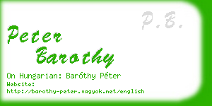 peter barothy business card
