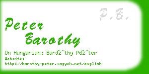 peter barothy business card